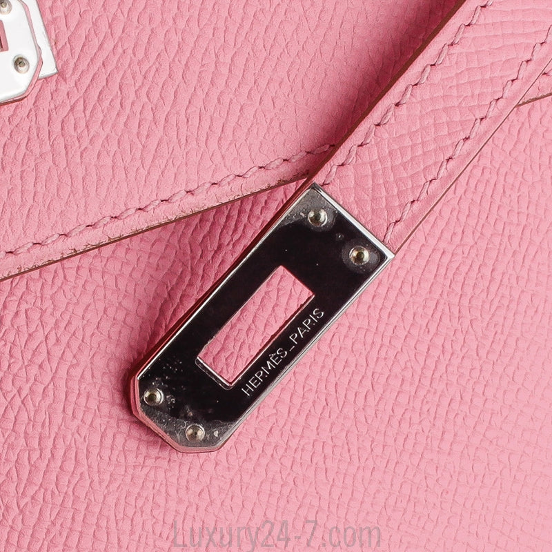 Hermes Rose Confetti Epsom Kelly Pochette Mini