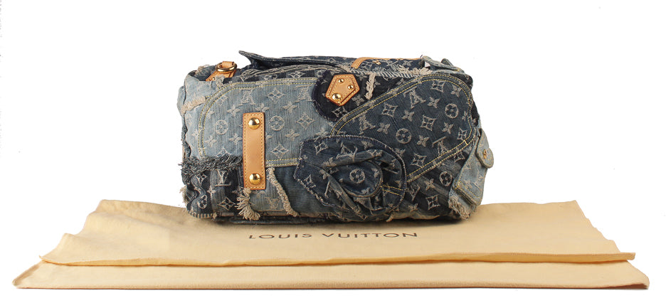 Louis Vuitton Denim Patchwork Bowly Blue Bag