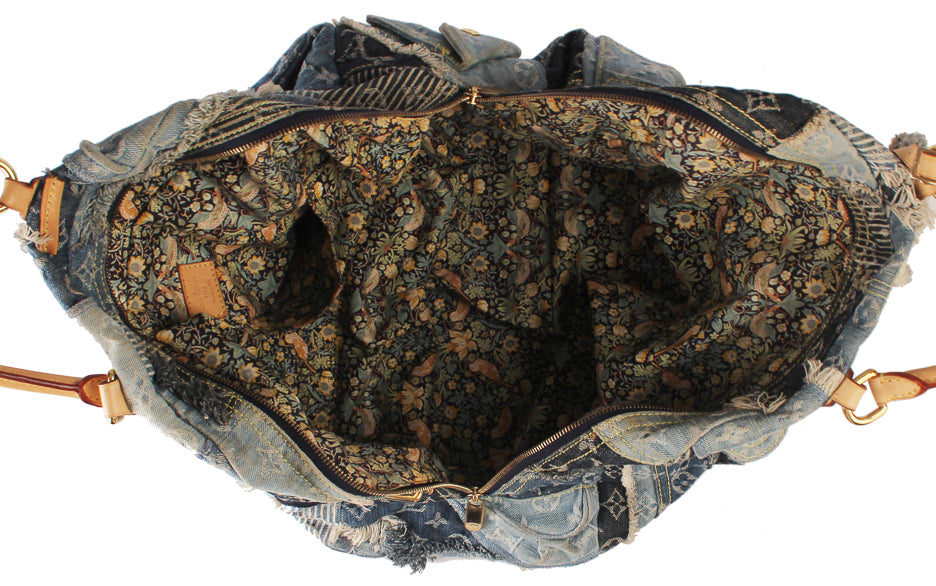 Louis Vuitton Denim Patchwork Bowly Blue Bag