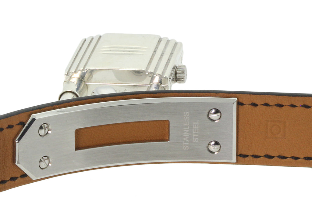 Hermes Kelly Doule Tour Black Leather Watch