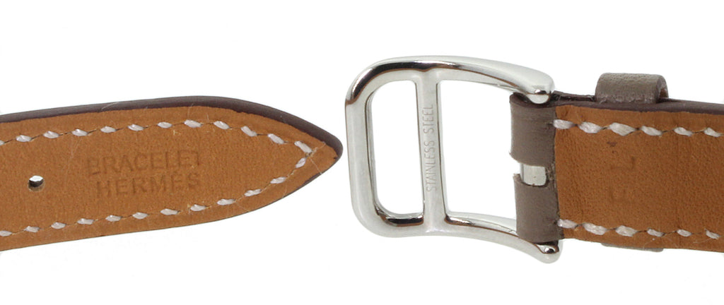 Hermes Kelly Doule Tour Etoupe Leather Watch