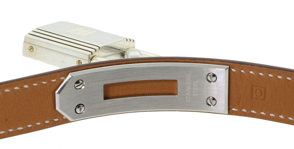 Hermes Kelly Doule Tour Etoupe Leather Watch