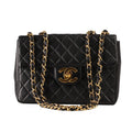 Chanel Black Quilted Caviar Leather Jumbo Classic Single Flap Shoulder Bag GHW