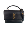Saint Laurent  Black Medium Monogram Sunset Bag