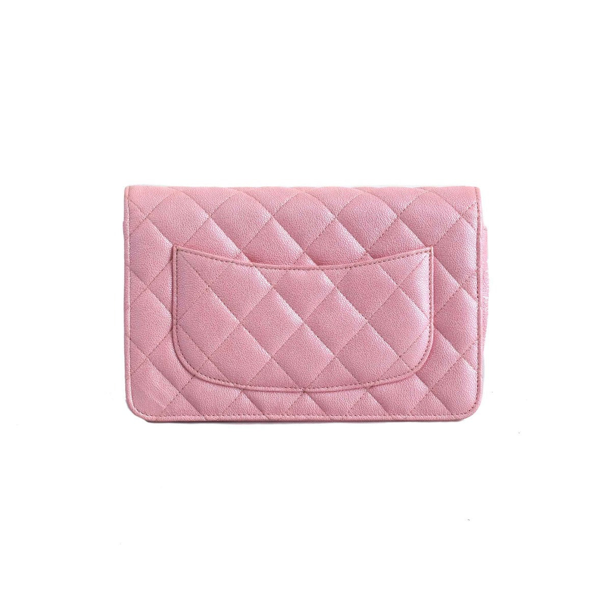 Chanel Pink Classic Quilted Wallet on a Chain