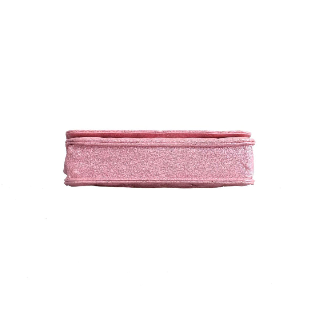 Chanel Pink Classic Quilted Wallet on a Chain