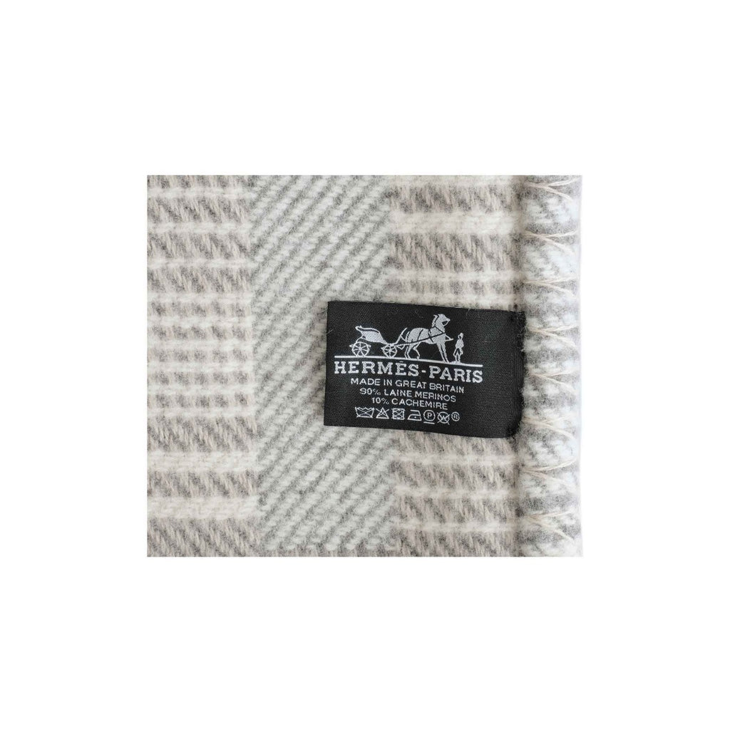 Hermés Wool Cashmere Avalon Paper Block Blanket Gray