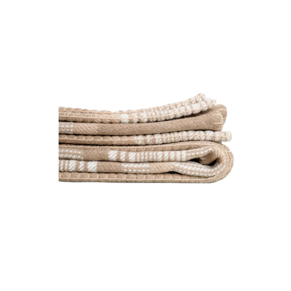 Hermés Wool Cashmere Avalon Paper Block Blanket Natural