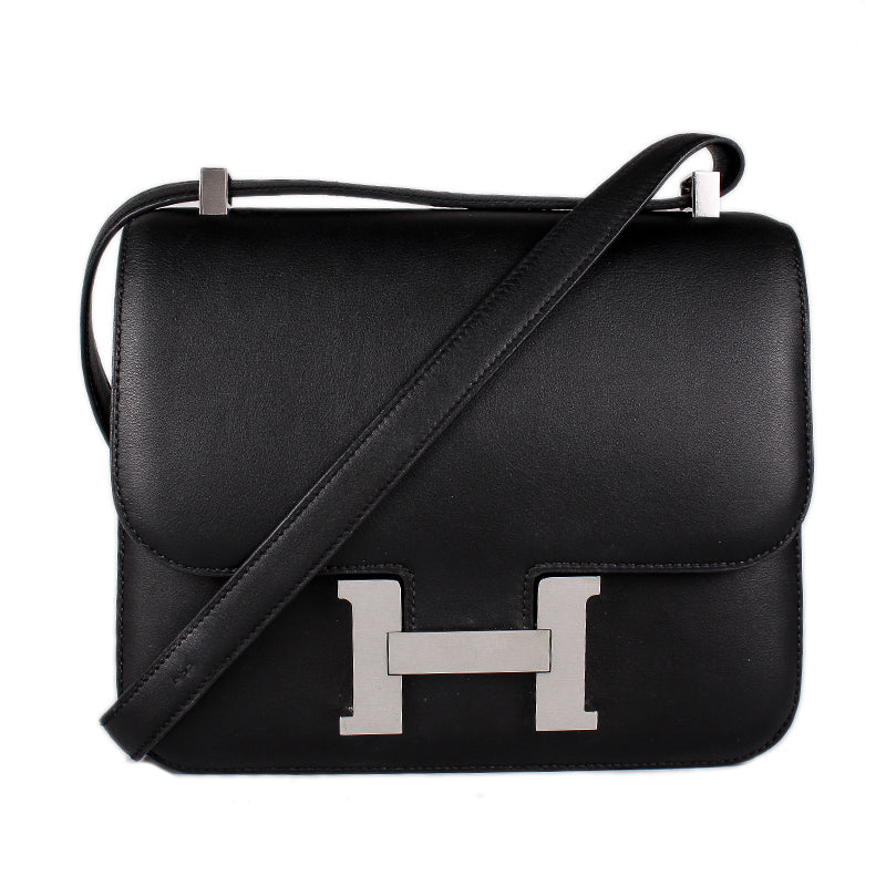 Hermès Black Noir Veau Swift Constance 24