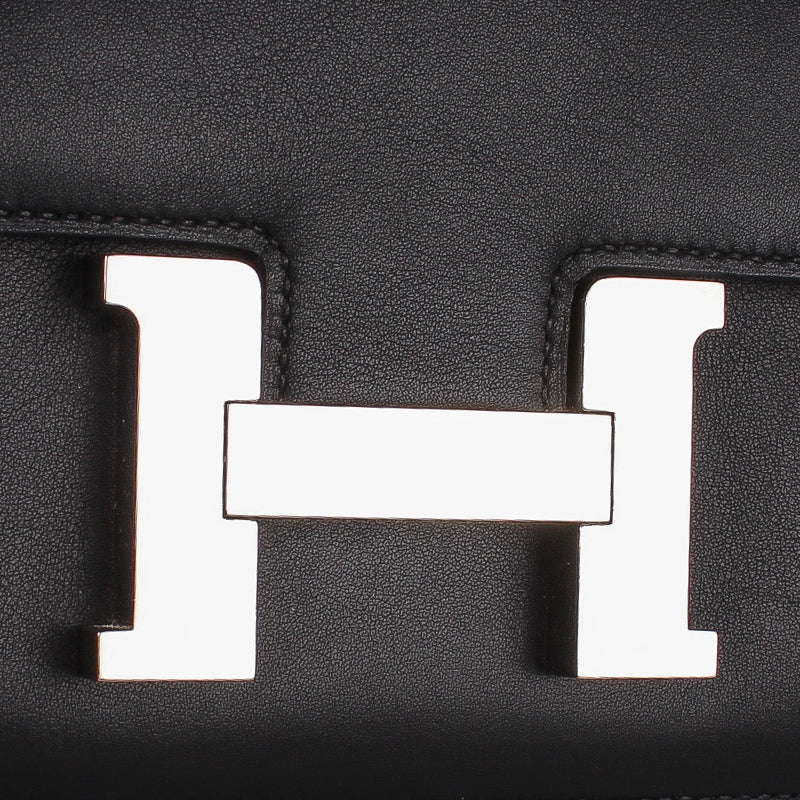 Hermès Black Noir Veau Swift Constance 24
