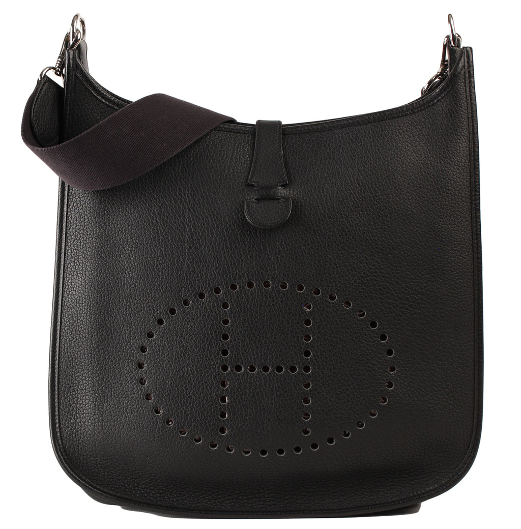 Hermès Taurillon Clemence Evelyne I GM Black PHW
