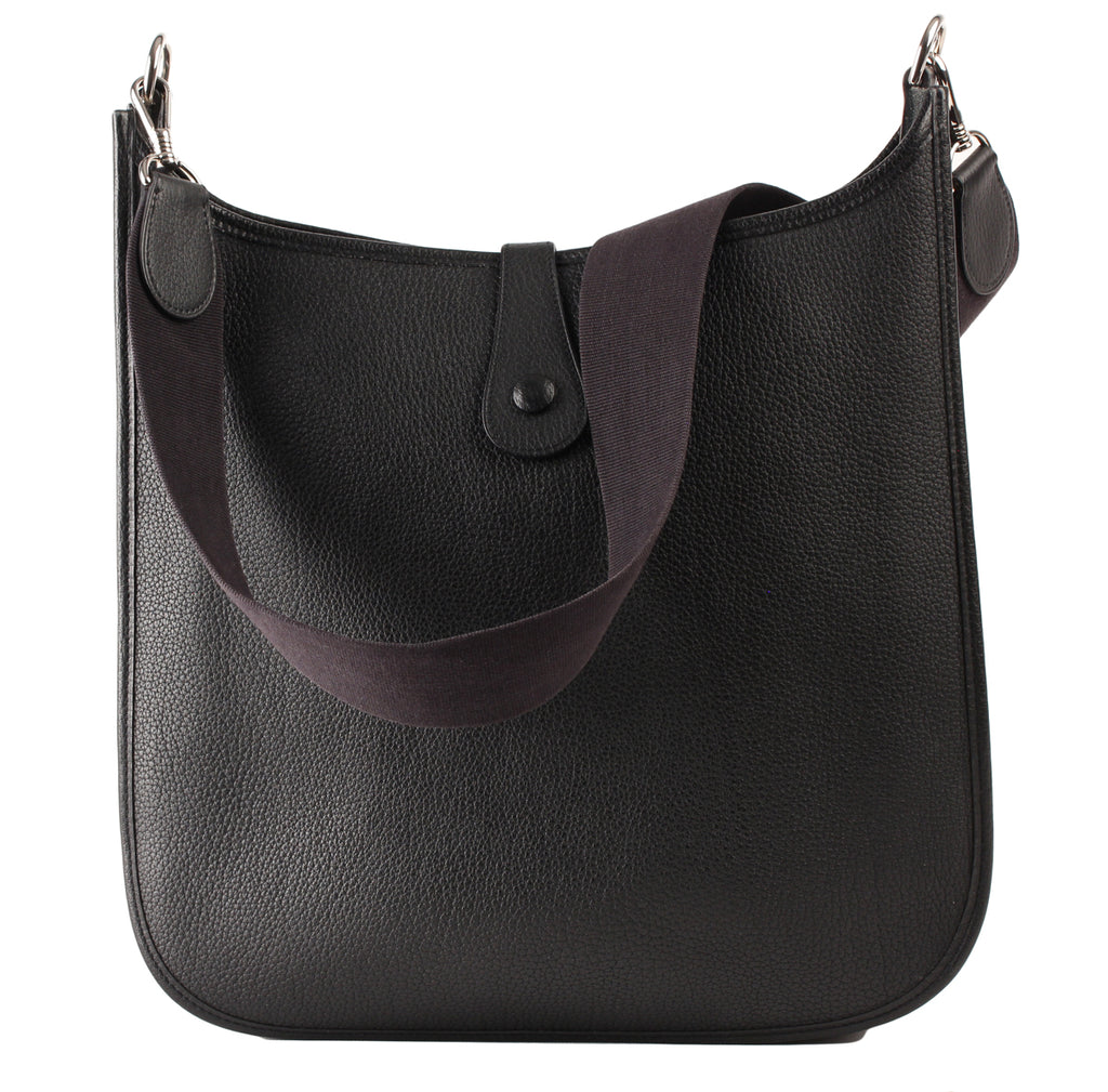 Hermès Taurillon Clemence Evelyne I GM Black PHW