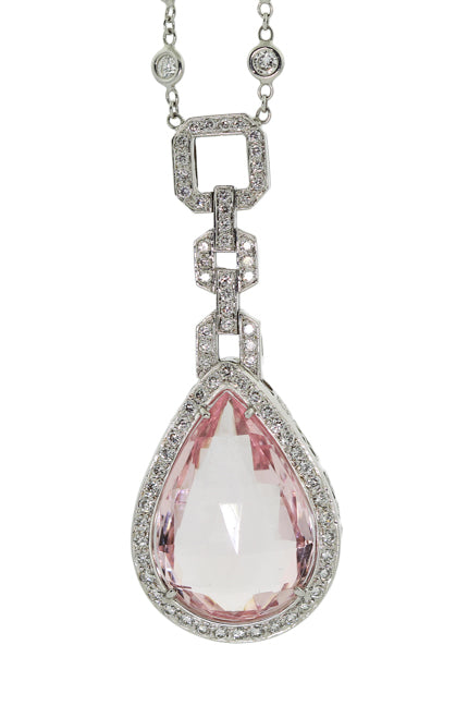 Morganite & Diamond  18KT Necklace