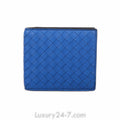 Bottega Veneta Blue Intrecciato Bifold Wallet