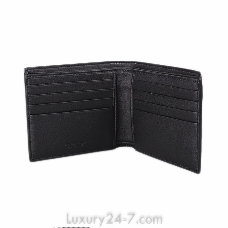 Bottega Veneta Blue Intrecciato Bifold Wallet