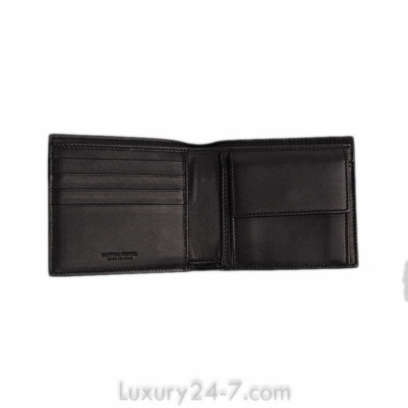 Bottega Veneta Blue Intrecciato Bifold Wallet