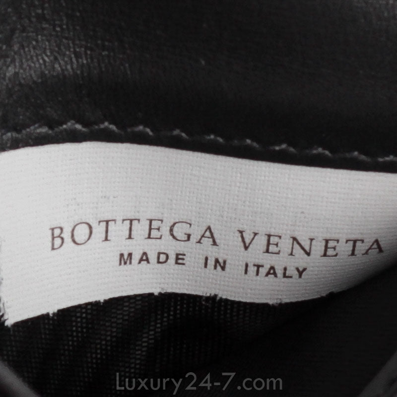 Bottega Veneta Gun Metal Intrecciato Bi- Fold  Wallet