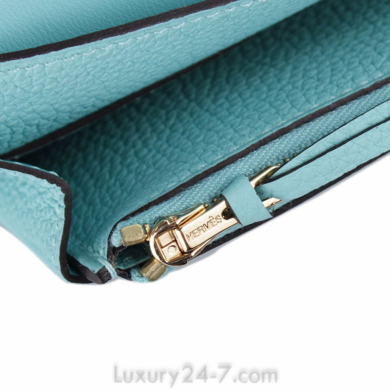 Hermes Blue Atoll Dogon Combined Wallet