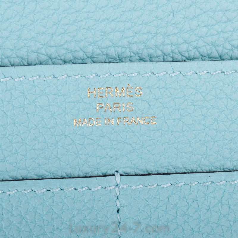 Hermes Blue Atoll Dogon Combined Wallet