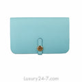 Hermes Blue Atoll Dogon Combined Wallet
