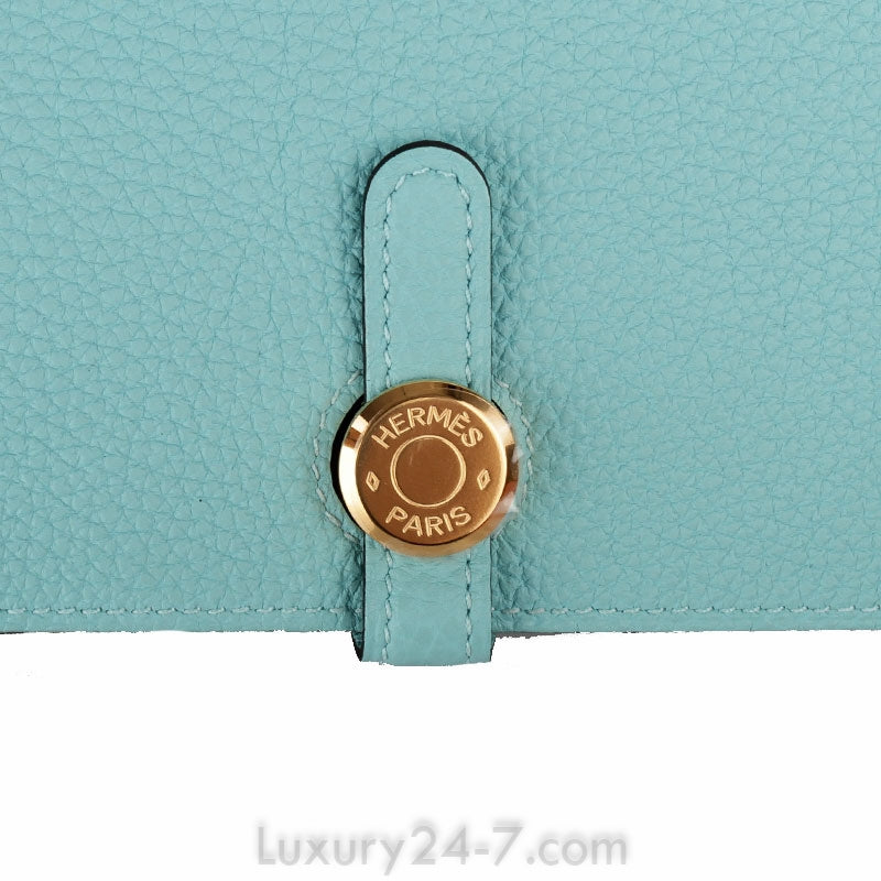 Hermes Blue Atoll Dogon Combined Wallet