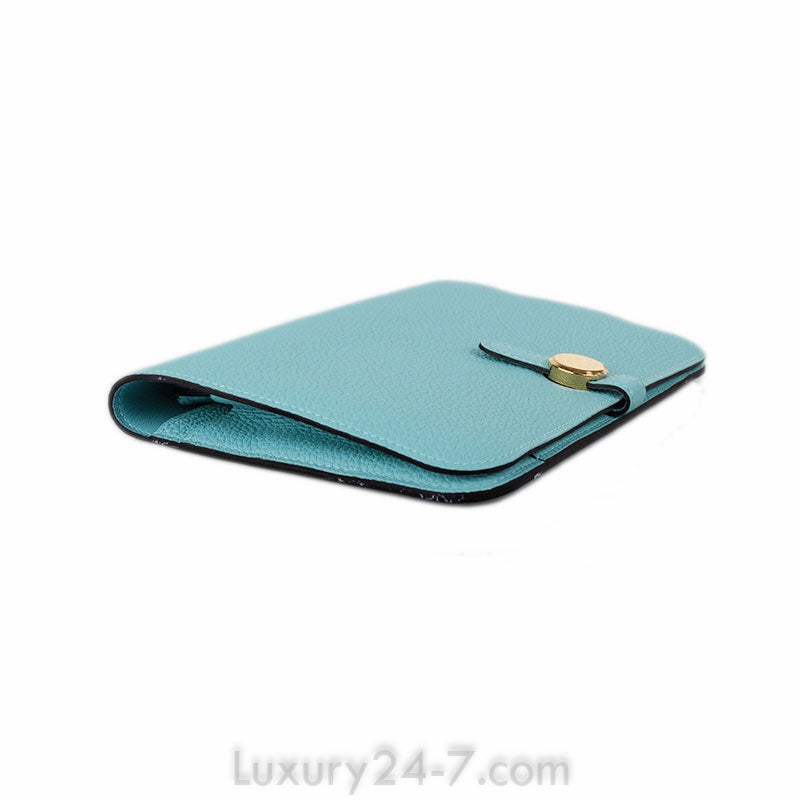Hermes Blue Atoll Dogon Combined Wallet
