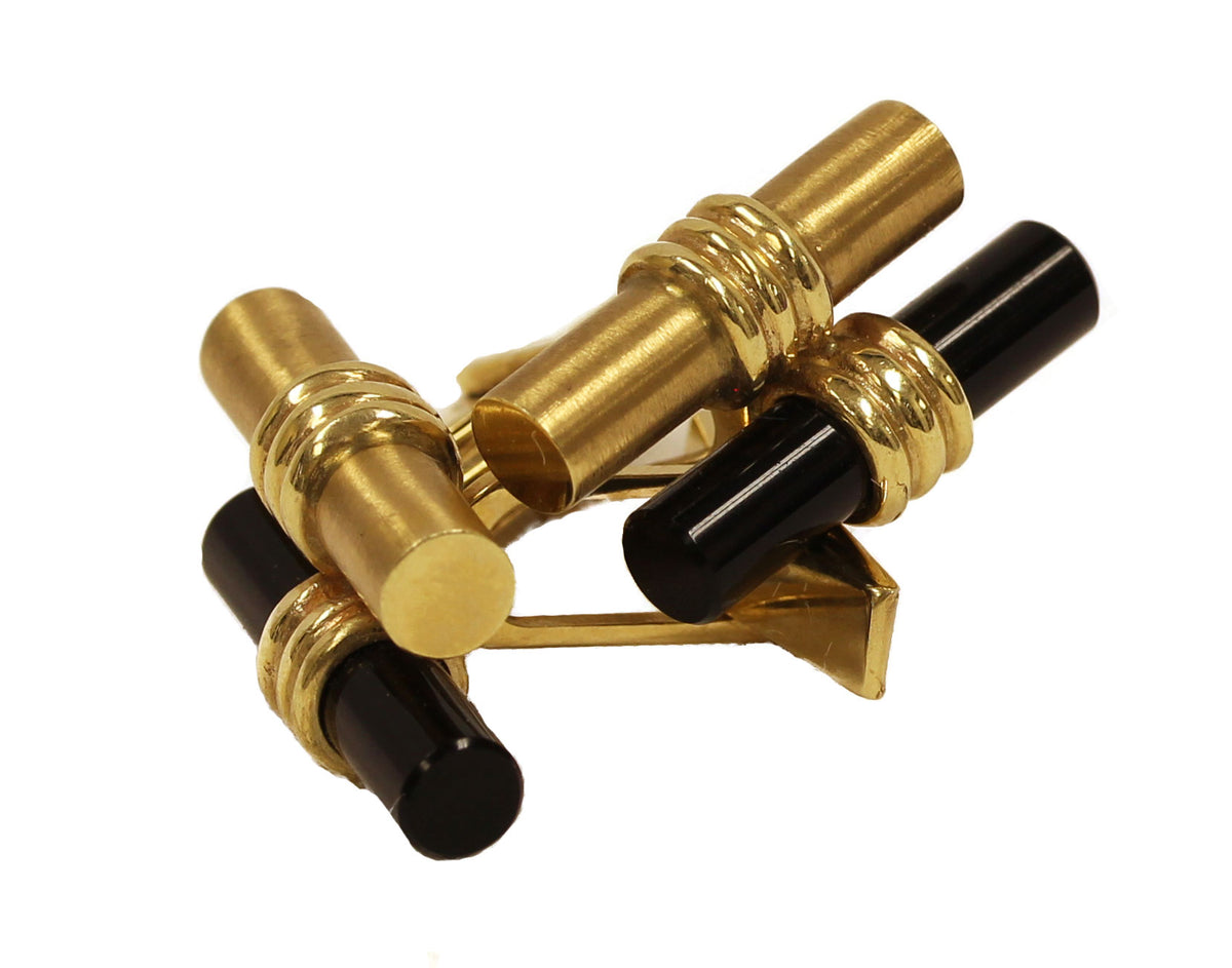 Men's Classic  14 KT  and  Onyx Cuff Links