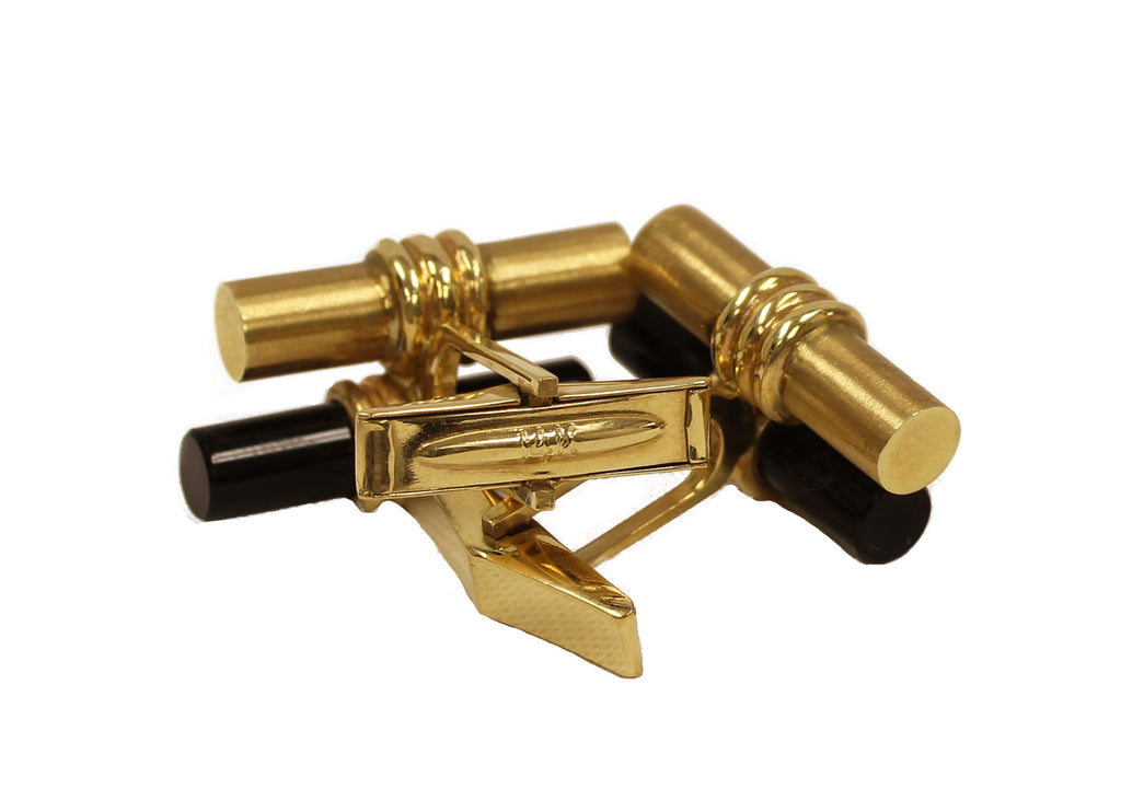 Men's Classic  14 KT  and  Onyx Cuff Links