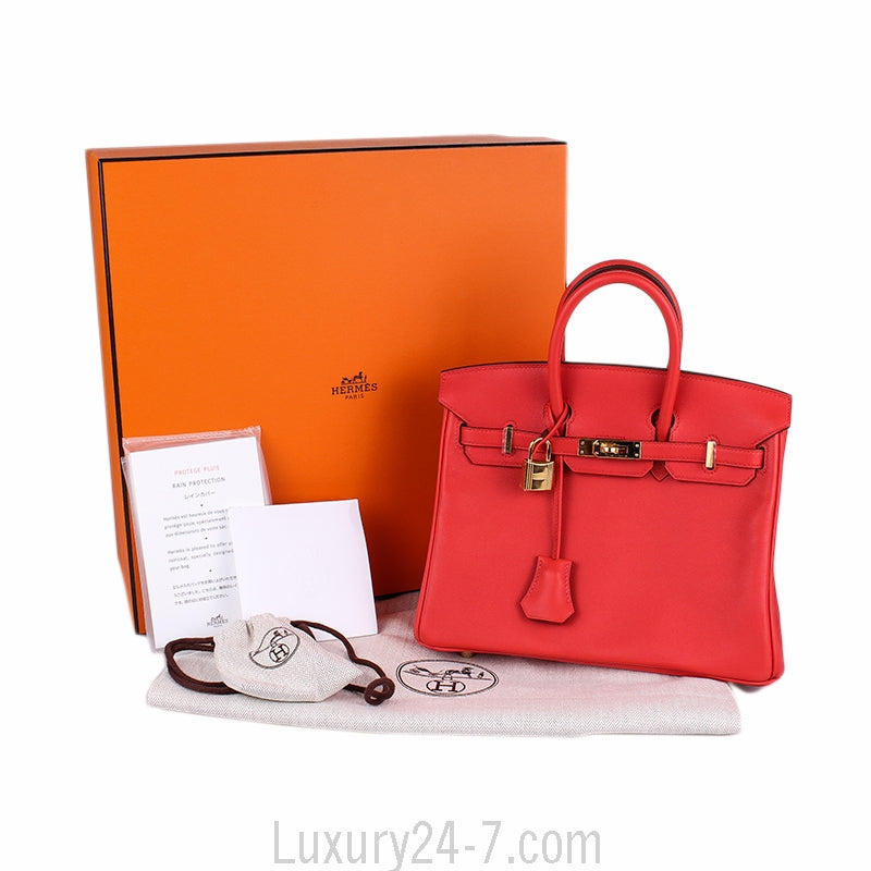 Hermes Rouge Tomate Swift Birkin 25