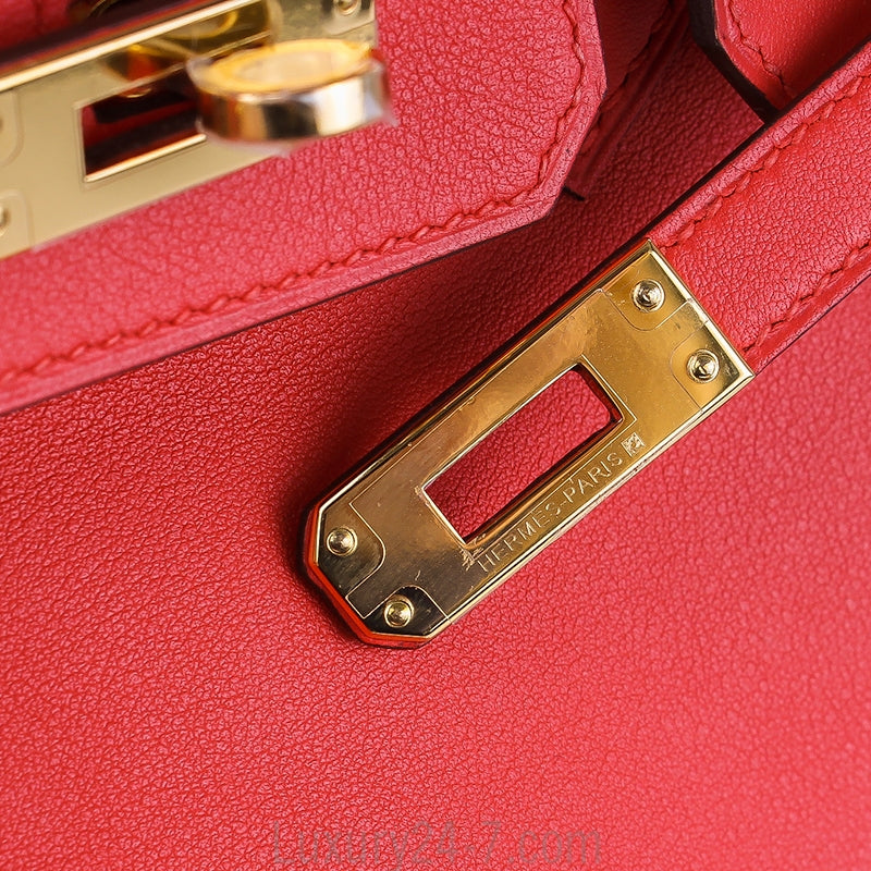 Hermes Rouge Tomate Swift Birkin 25