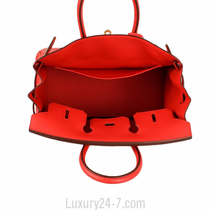 Hermes Rouge Tomate Swift Birkin 25