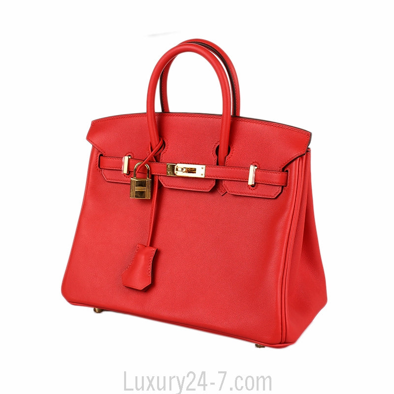 Hermes Rouge Tomate Swift Birkin 25