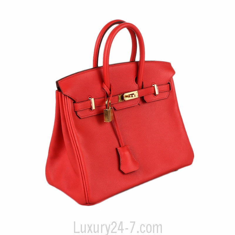 Hermes Rouge Tomate Swift Birkin 25
