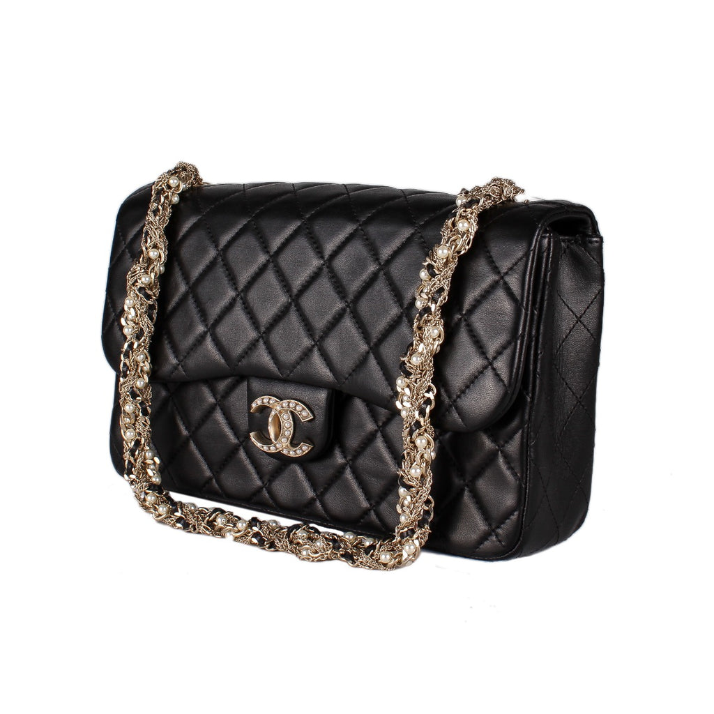 CHANEL Lambskin Quilted Medium Westminster Pearl Flap bag