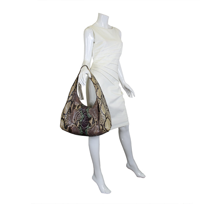 Gucci Soho Large Hobo Grape Multi-Color Python Bag