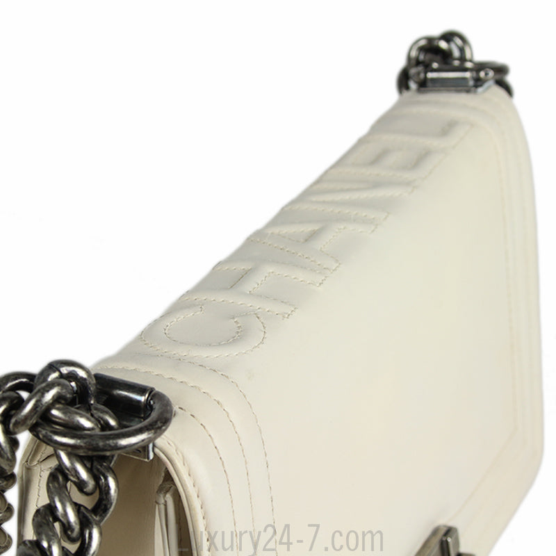 Chanel Medium White Boy Bag