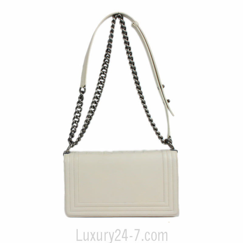 Chanel Medium White Boy Bag