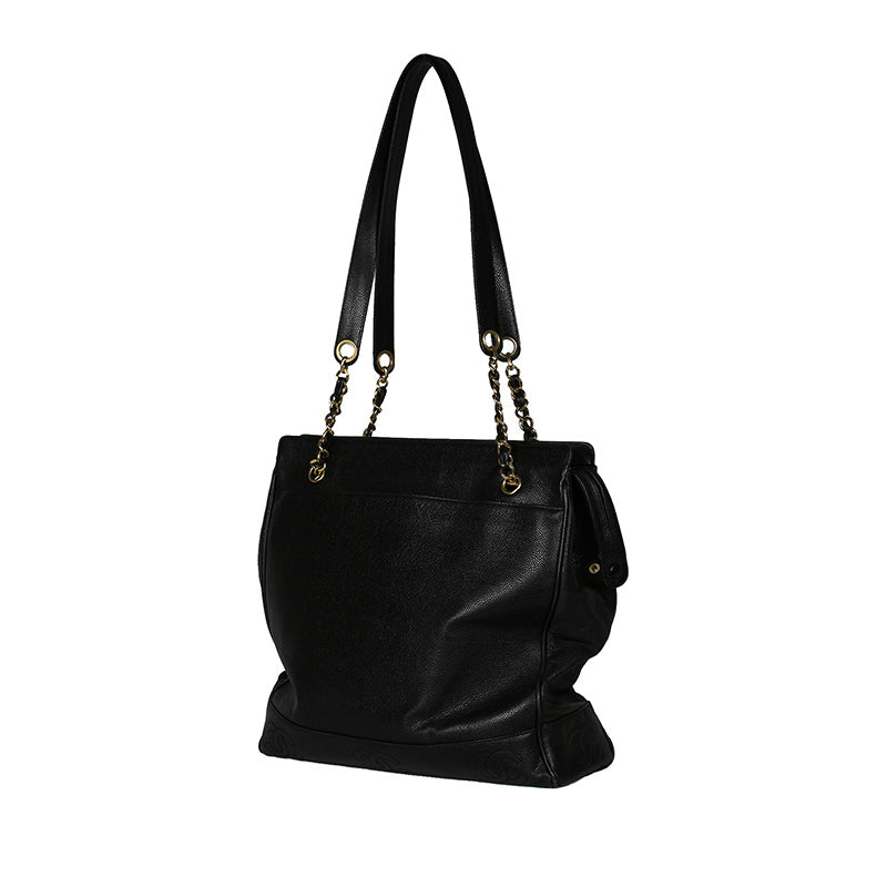 Chanel Jumbo Vintage Black Caviar Tote Shoulder Bag
