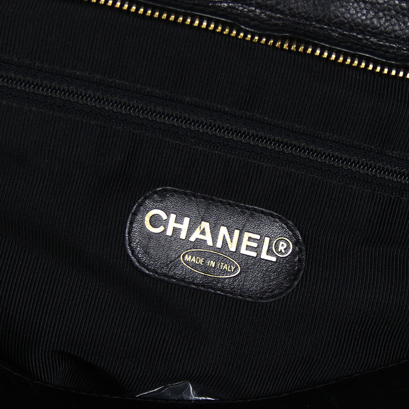 Chanel Jumbo Vintage Black Caviar Tote Shoulder Bag