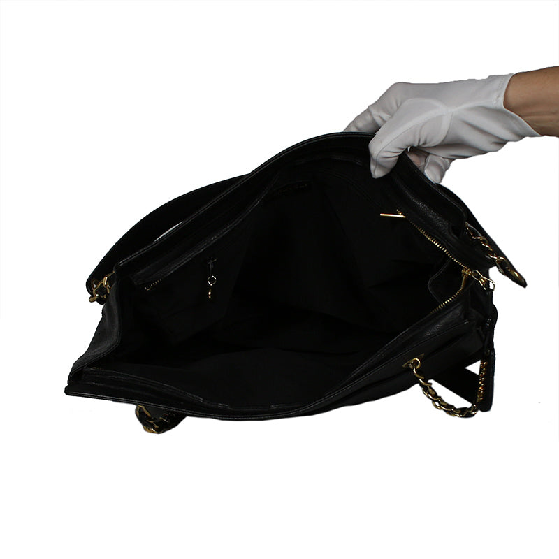 Chanel Jumbo Vintage Black Caviar Tote Shoulder Bag
