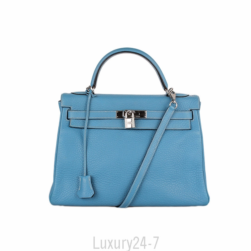Hermès Blue Jean Clemence Retourne Kelly 32