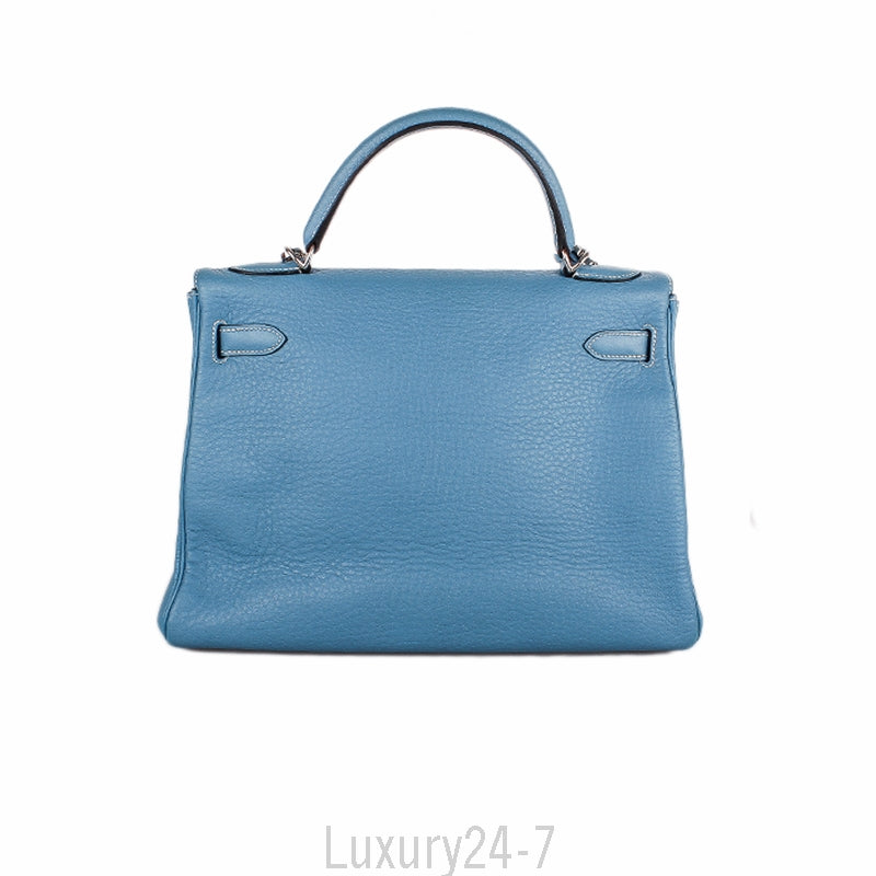 Hermès Blue Jean Clemence Retourne Kelly 32