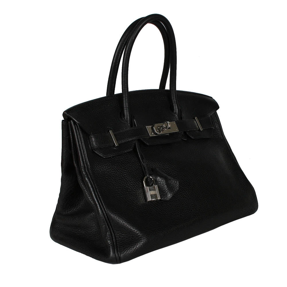 Hermès Birkin Black 30cm Clemence Leather
