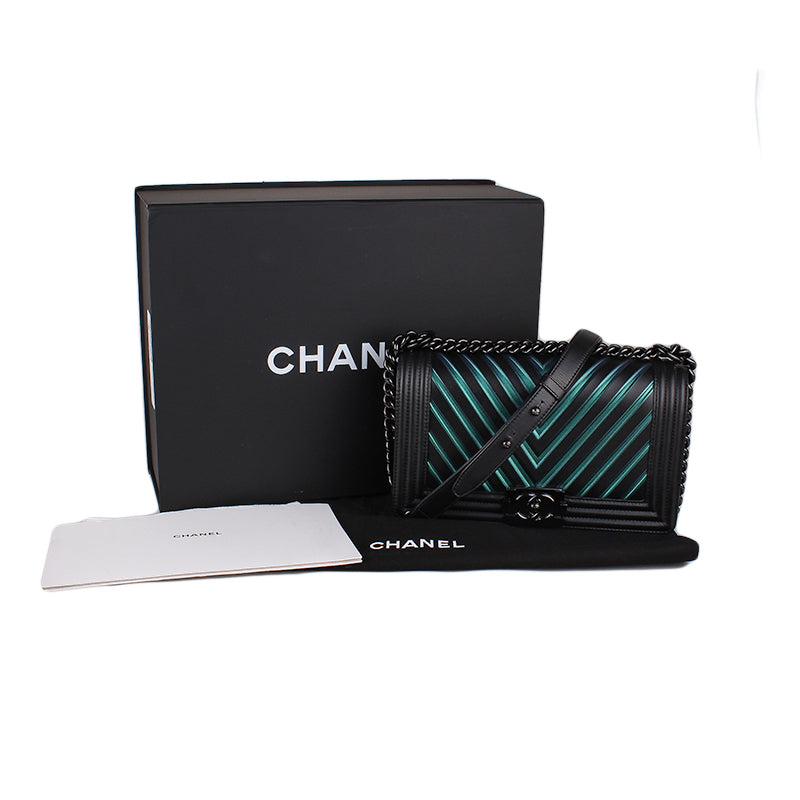 CHANEL 2017 Medium Chevron Boy Bag