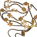 Chanel Vintage 1995 Multi-Charm Leather Laced Chain Necklace
