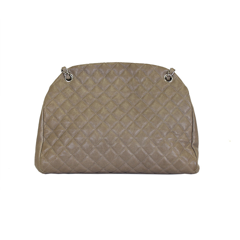 Chanel Large Mademoiselle Taupe Caviar Bag SHW