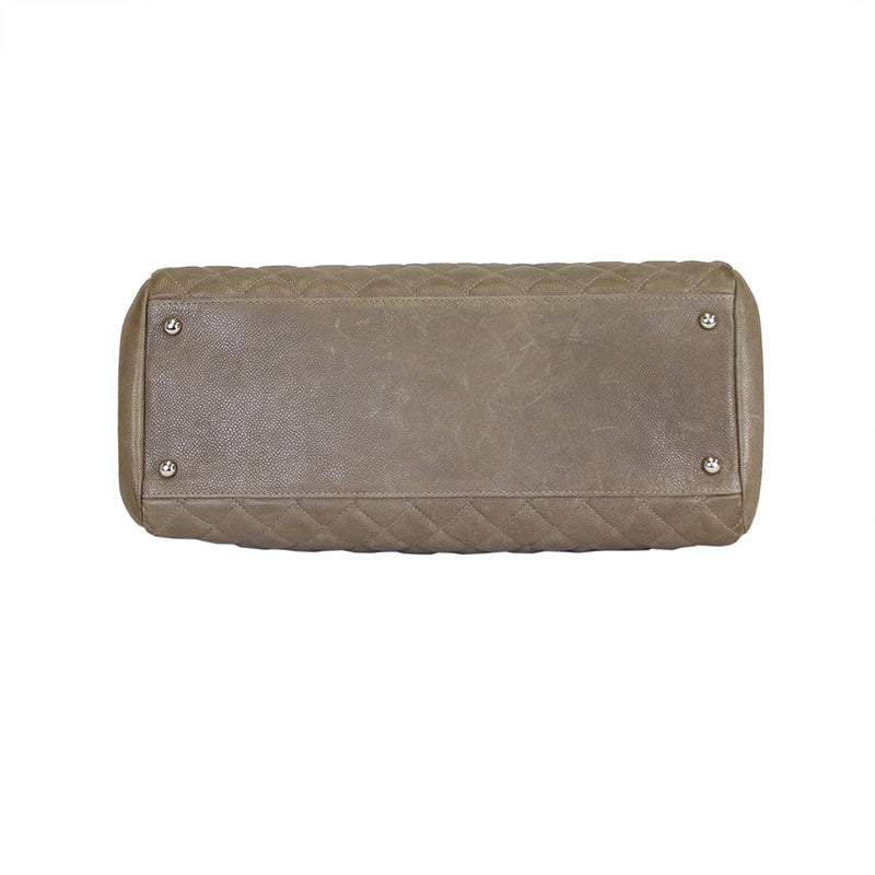 Chanel Large Mademoiselle Taupe Caviar Bag SHW