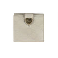Gucci Guccissima Cream Calfskin French Wallet with Heart Clasp