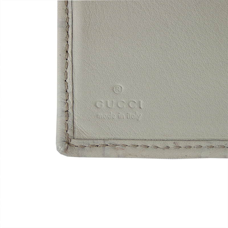 Gucci Guccissima Cream Calfskin French Wallet with Heart Clasp