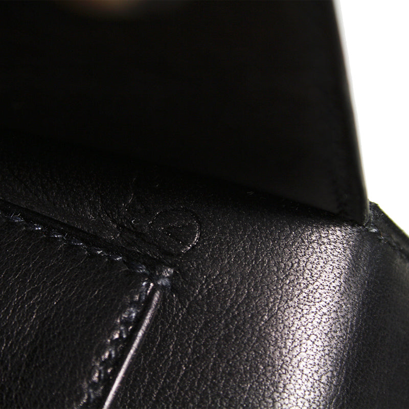 Hermes Black Lizard Constance 18 Double Gusset Flap Bag